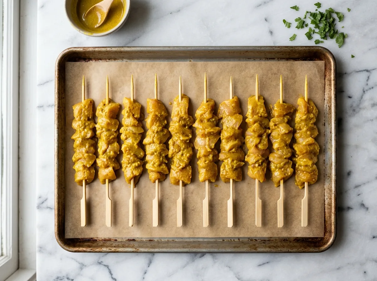 Satay Chicken thread skewers