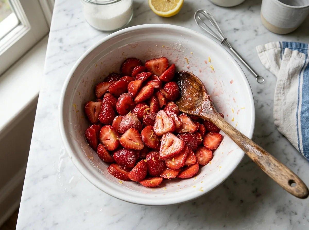 Strawberry Galette toss berries