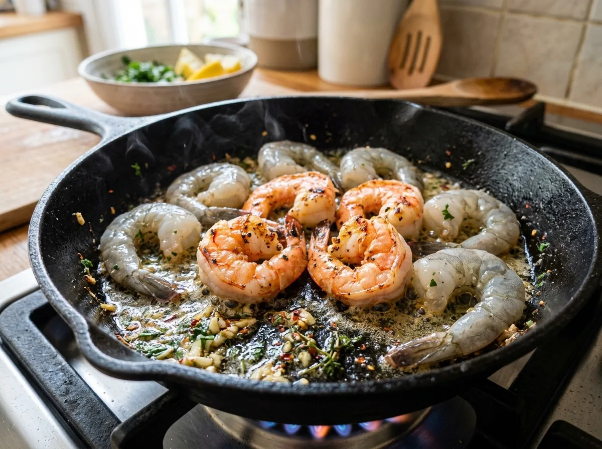 Tuscan Shrimp sear shrimp